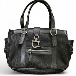 DKNY Black Monogram Satchel